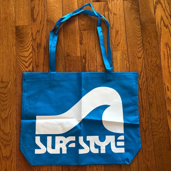 Surf Style Oversized Tote Bag Blue Vintage Logo - Picture 1 of 2